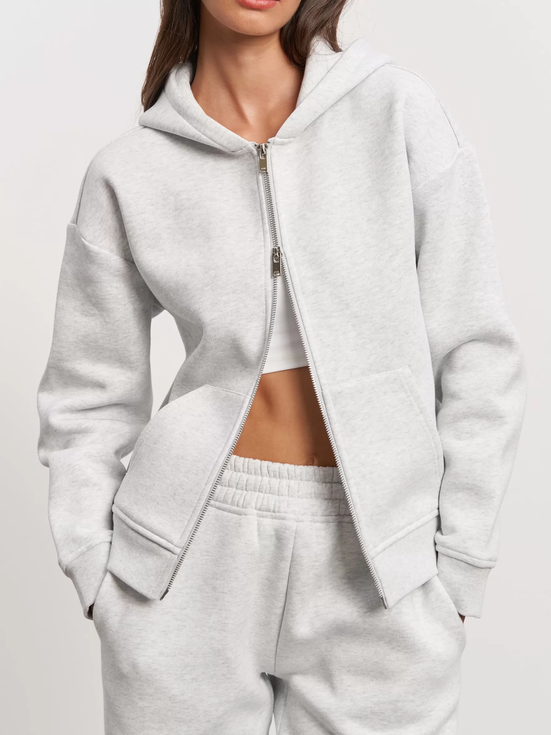 Women ARNE Womens Relaxed Zip Hoodie - Marl Grey