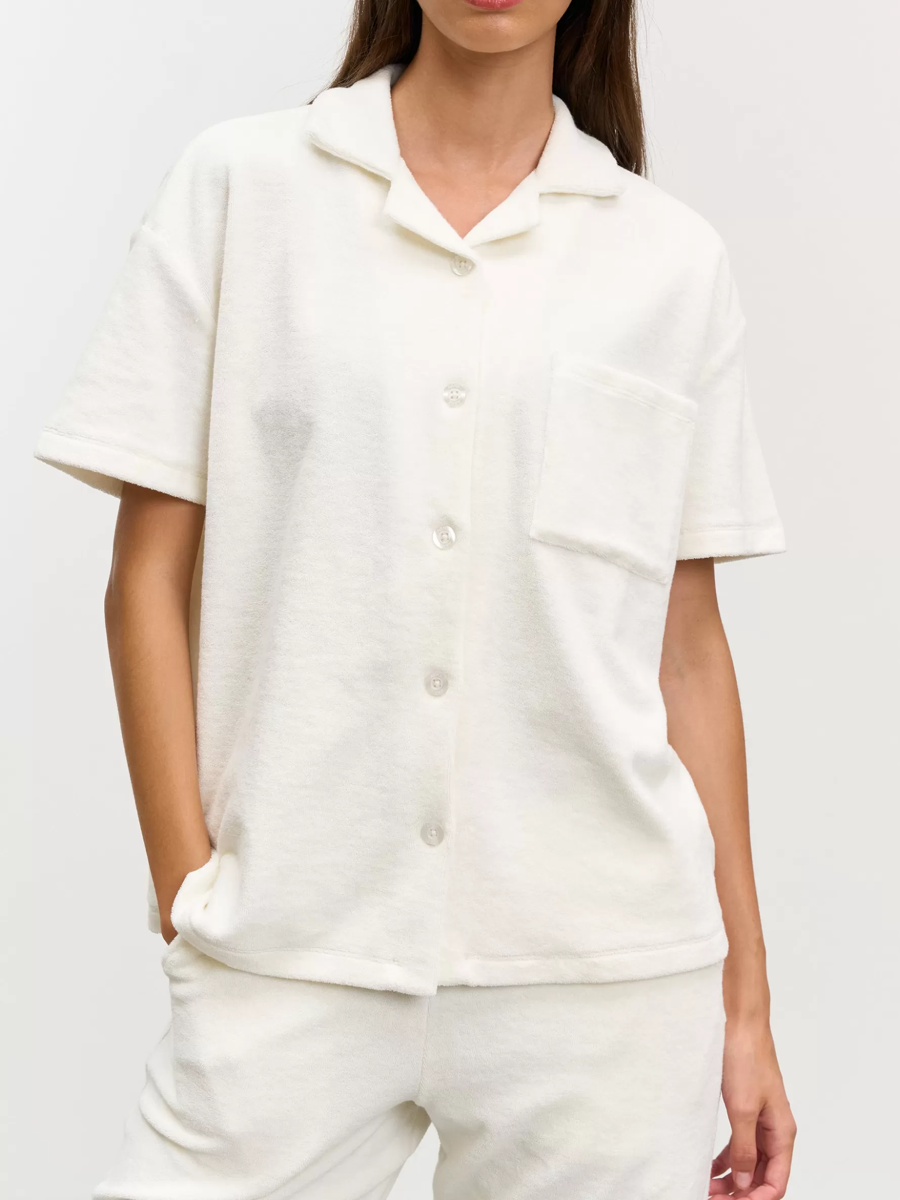 Women ARNE Womens Towelling Revere Collar Shirt -