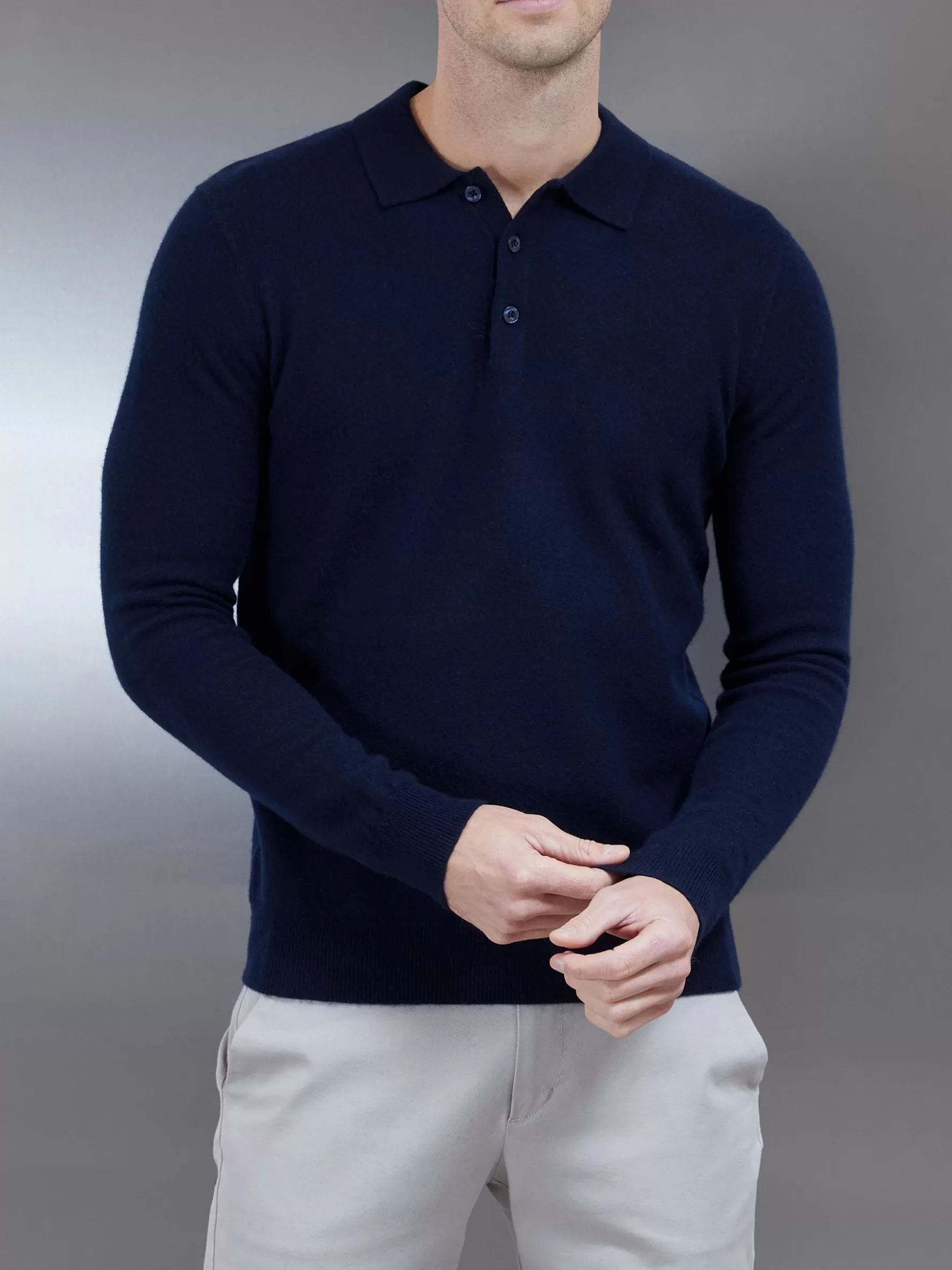 ARNE Wool Knitted Polo Shirt -