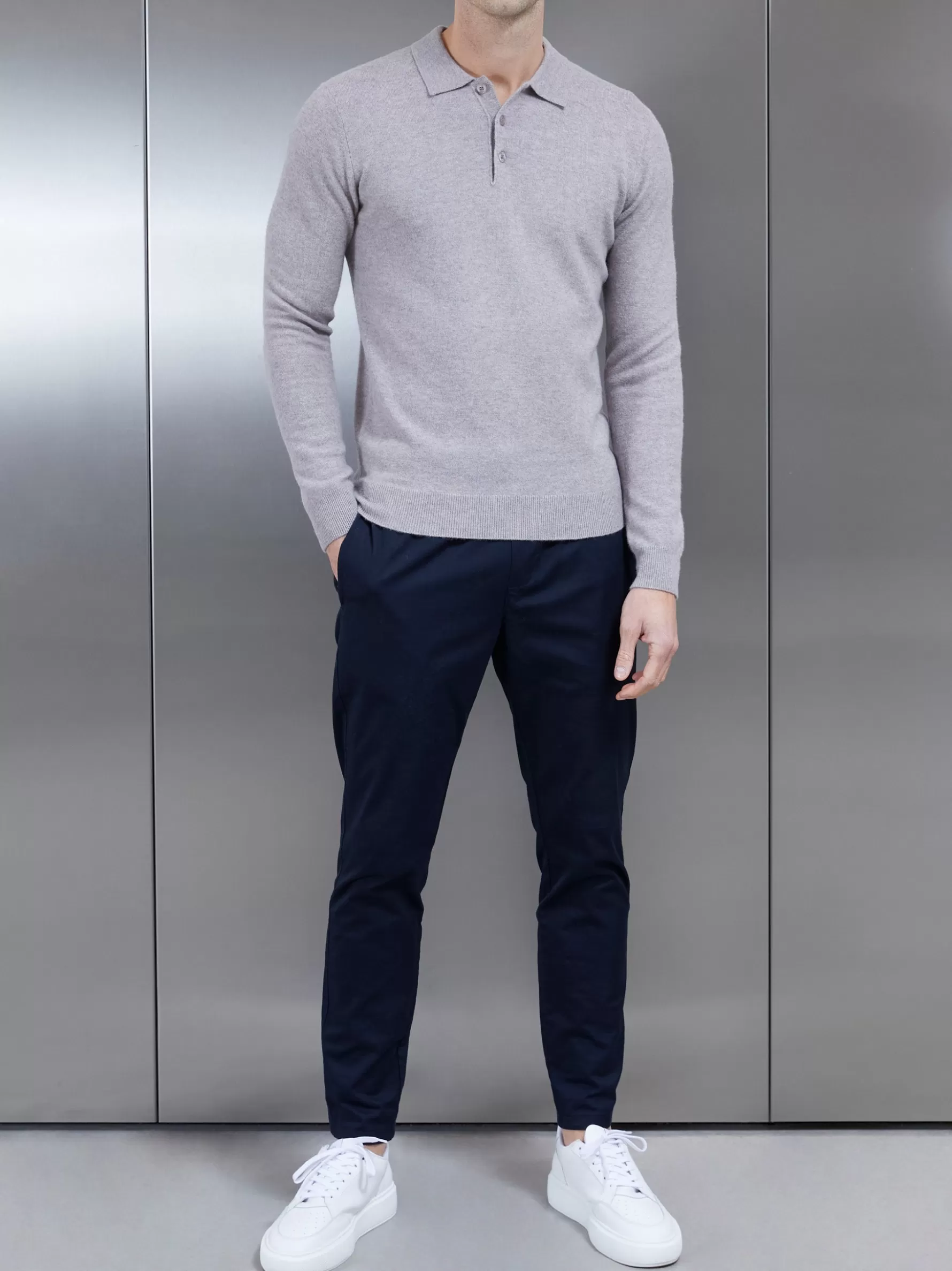 ARNE Wool Knitted Polo Shirt -